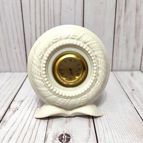 Lenox Woodland Timely Traditions Quartz Porcelain Round Ivory Clock - Picture 1 of 6